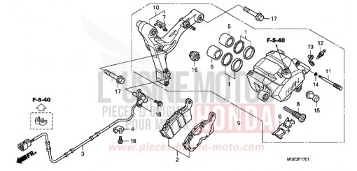 HINTERRAD-BREMSSATTEL (VFR1200FD) VFR1200FDD de 2013